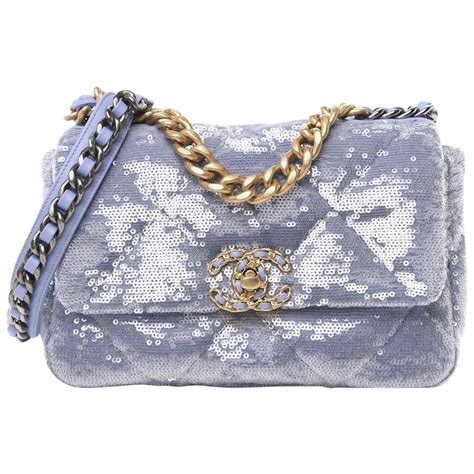 chanel light blue bag|chanel blue sequin bag.